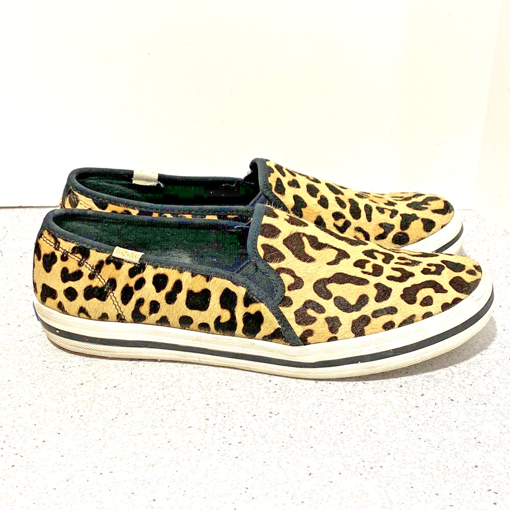 Keds x kate spade Double Decker Sneakers Leopard Print Fur Flats Shoes US 9.5M - Picture 9 of 12